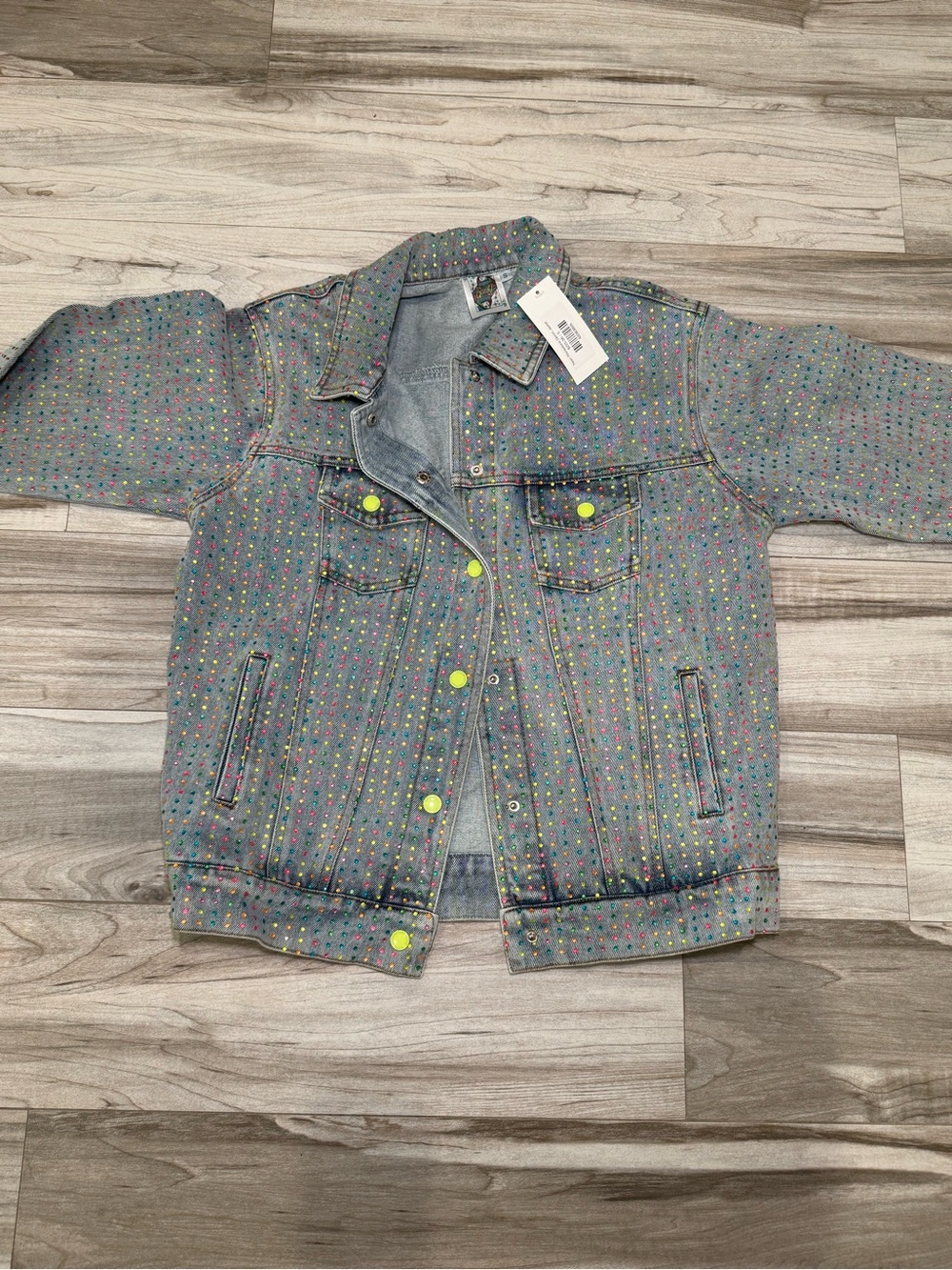 Queen of Sparkles Rhinestone Denim Jacket NWT